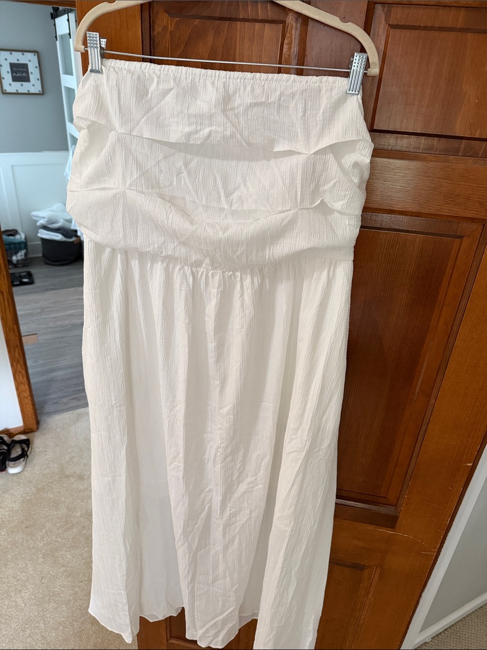 SHEIN White Strapless Maxi Dress